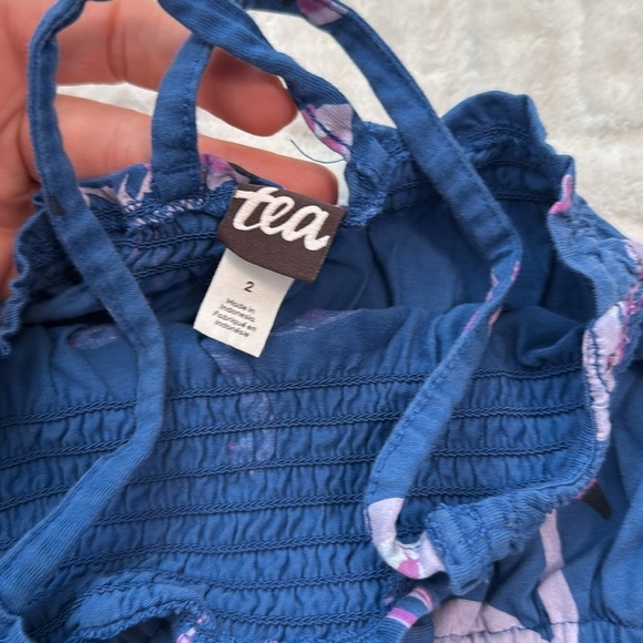 Tea Collection Smocked Romper In Flamingo Print - Picture 3 of 4